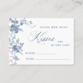 Elegante Victoriaans Blauwe Bloem Hoeveel Game Kaa Visitekaartje (Voorkant)