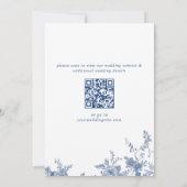 Elegante Victoriaans Blauwe Bloemen BRIDAL LUNCHEO Kaart (Achterkant)