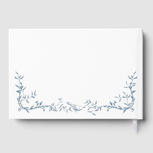 Elegante Victoriaans  Blauwe Bloemen bruiloft Gastenboek (Achterkant)