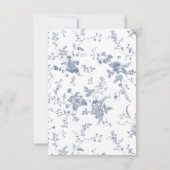 Elegante Victoriaans Blauwe Bloemen Wedding QR-cod RSVP Kaartje (Achterkant)