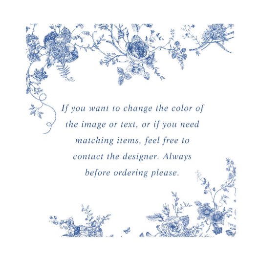 Elegante Victoriaans Blauwe Franse Bloemen Huwelij All In One Uitnodiging