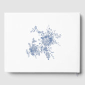 Elegante Victoriaans Blauwe Franse Bloemen Huwelij Gastenboek (Achterkant)