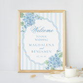 Elegante Victoriaans Blauwe Hydrangea bruiloft Wel Poster