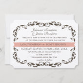 Elegante Victoriaans bloei filigraan witte bruilof Kaart (Voorkant)