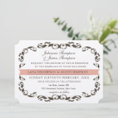 Elegante Victoriaans bloei filigraan witte bruilof Kaart (Staand voorkant)