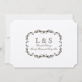 Elegante Victoriaans bloei filigraan witte bruilof Kaart (Achterkant)