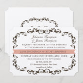 Elegante Victoriaans bloei filigraan witte bruilof Kaart (Voorkant / Achterkant)