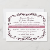 Elegante Victoriaans bloei filigraan witte bruilof Kaart (Voorkant)