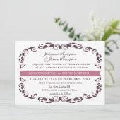 Elegante Victoriaans bloei filigraan witte bruilof Kaart (Staand voorkant)