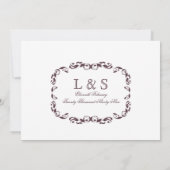 Elegante Victoriaans bloei filigraan witte bruilof Kaart (Achterkant)