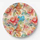 Elegante Victoriaans bloem Papieren Bordje (Voorkant)