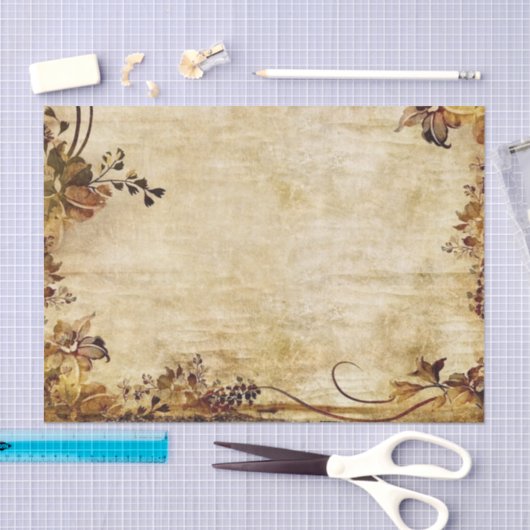 Elegante Victoriaans bloemen en achtergrond Tissuepapier (Craft)