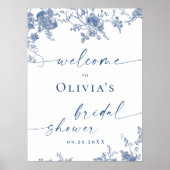 Elegante Victoriaans Bloemen WELKOM Vrijgezellenfe Poster (Voorkant)