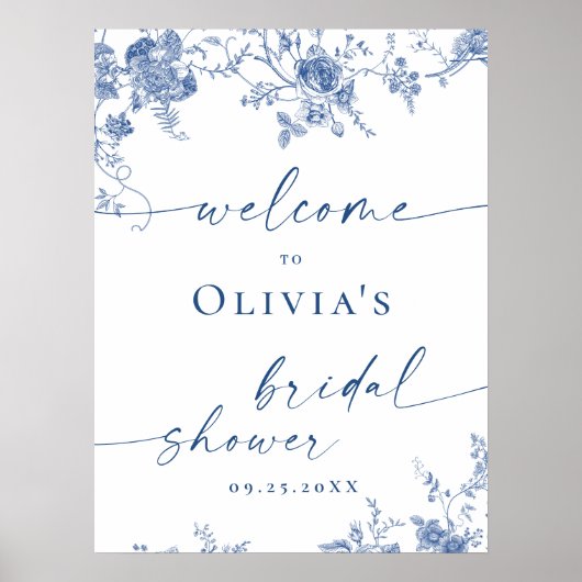 Elegante Victoriaans Bloemen WELKOM Vrijgezellenfe Poster (Voorkant)