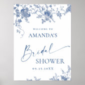 Elegante Victoriaans Bloemen WELKOM Vrijgezellenfe Poster (Voorkant)