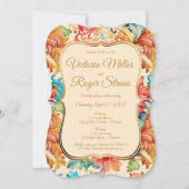 Elegante Victoriaans bloemenbruiloft Kaart (Voorkant)