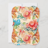 Elegante Victoriaans bloemenbruiloft Kaart (Achterkant)