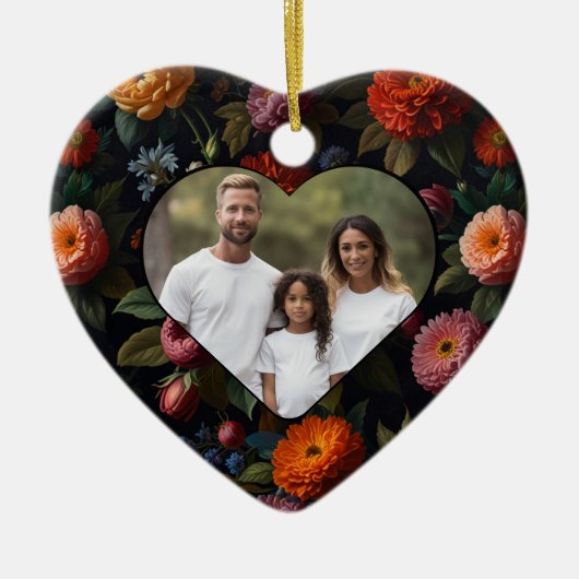 Elegante Victoriaans bloemenstijl Keramisch Ornament (Voorkant)