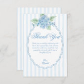 Elegante Victoriaans Blue Hydrangea geschulpte Lij Bedankkaart (Voorkant / Achterkant)