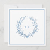 Elegante Victoriaans Blue Wedding Save the Date (Voorkant)