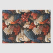 Elegante  Victoriaans Boho Oerwoud papegaaien Tissuepapier (Voorkant)