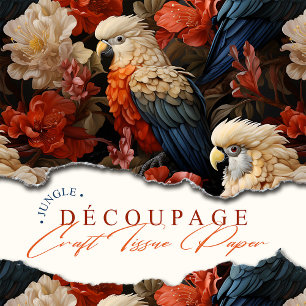 Elegante  Victoriaans Boho Oerwoud papegaaien Tissuepapier