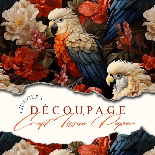 Elegante  Victoriaans Boho Oerwoud papegaaien Tissuepapier