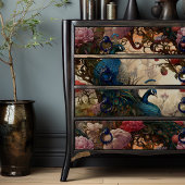 Elegante Victoriaans  Boho Peacocks Decoupage Tissuepapier