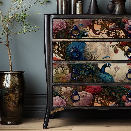 Elegante Victoriaans  Boho Peacocks Decoupage Tissuepapier