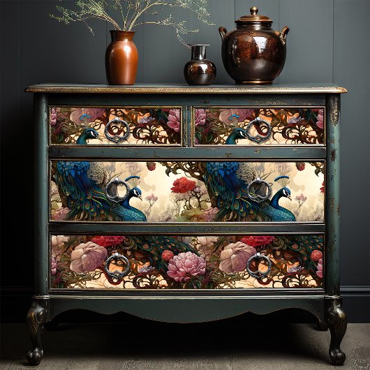 Elegante Victoriaans  Boho Peacocks Decoupage Tissuepapier