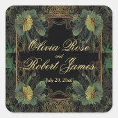 Elegante Victoriaans botanische bruiloft Vierkante Sticker (Voorkant)