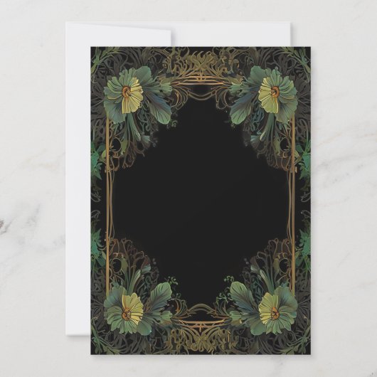 Elegante Victoriaans botanische moody dark wedding Kaart (Achterkant)