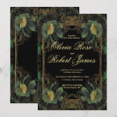 Elegante Victoriaans botanische moody dark wedding Kaart (Voorkant / Achterkant)