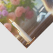 Elegante Victoriaans dame en kat Tissuepapier (Detail)