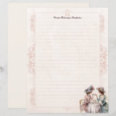 Elegante Victoriaans dames Monogram gevoerd briefp (Voorkant / Achterkant)