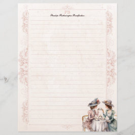 Elegante Victoriaans dames Monogram gevoerd briefp