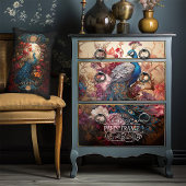 Elegante  Victoriaans Decoupage Boho Peacock Tissuepapier