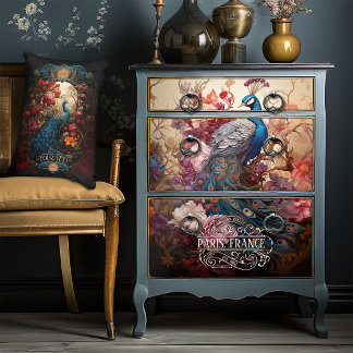 Elegante Victoriaans Decoupage Boho Peacock Tissuepapier
