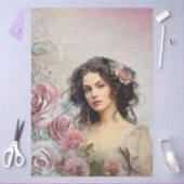 Elegante Victoriaans Era Lady Lavendel Rozen & Kan Tissuepapier (Craft)