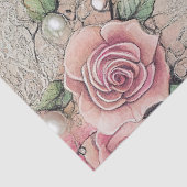 Elegante Victoriaans Era Lady Pink Roses & Lace Tissuepapier (Detail)