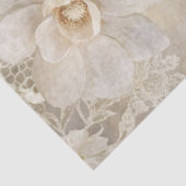 Elegante Victoriaans Era Lady White & Roze Bloemen Tissuepapier (Detail)