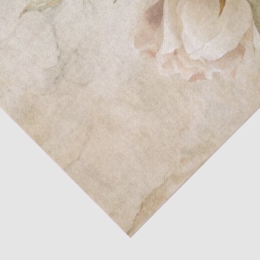 Elegante Victoriaans Era Lady White & Roze Bloemen Tissuepapier (Detail)