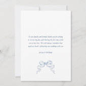 Elegante Victoriaans  Floral Dusty Blue Wedding Bedankkaart (Achterkant)