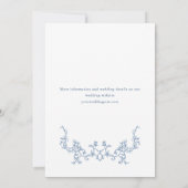 Elegante Victoriaans  Floral Dusty Blue Wedding Kaart (Achterkant)