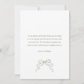 Elegante Victoriaans Floral Sage Green Wedding Bedankkaart (Achterkant)