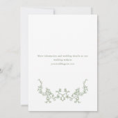 Elegante Victoriaans  Floral Sage Green Wedding Kaart (Achterkant)