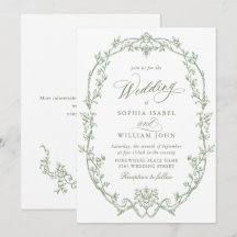 Elegante Victoriaans  Floral Sage Green Wedding