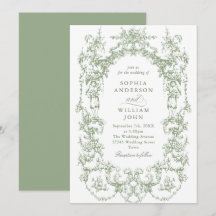 Elegante Victoriaans  Floral Sage Green Wedding