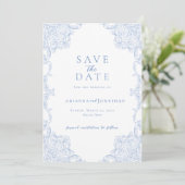 Elegante Victoriaans foto bruiloft Bewaar de datum Save The Date (Staand voorkant)