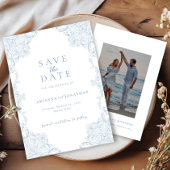 Elegante Victoriaans foto bruiloft Bewaar de datum Save The Date